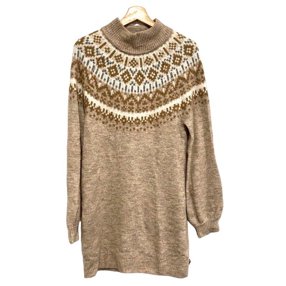 Abercrombie & Fitch Dresses & Skirts - Abercrombie & Fitch - Brown & Beige knitted sweater dress women's size M